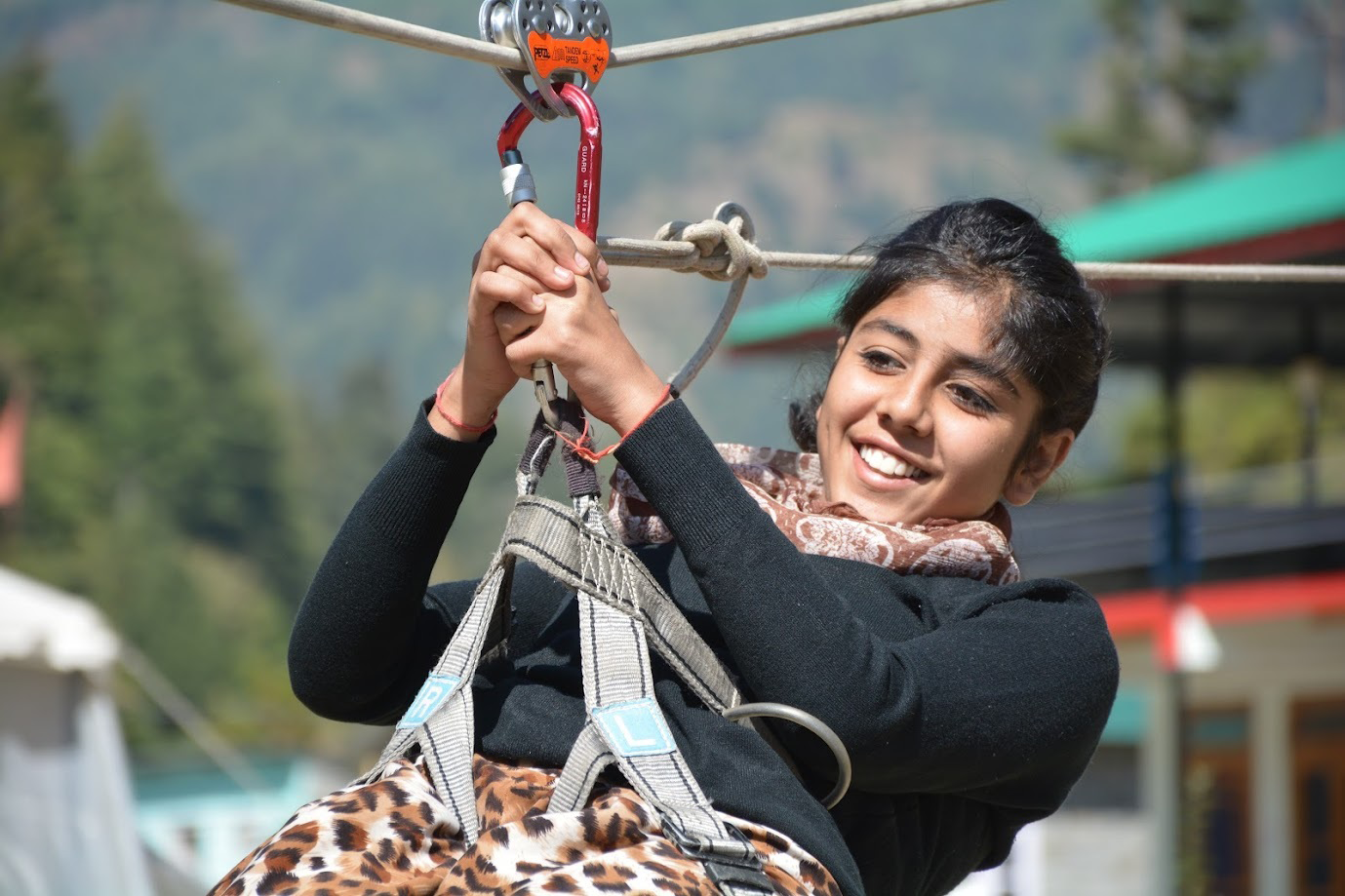 Zipline across Uhl River