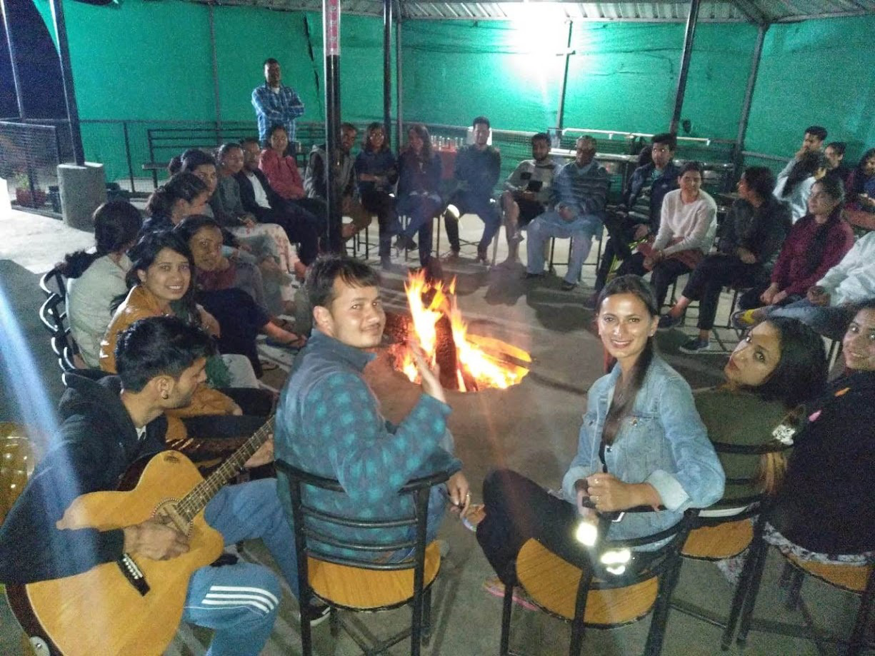 Bonfire and Cottage View